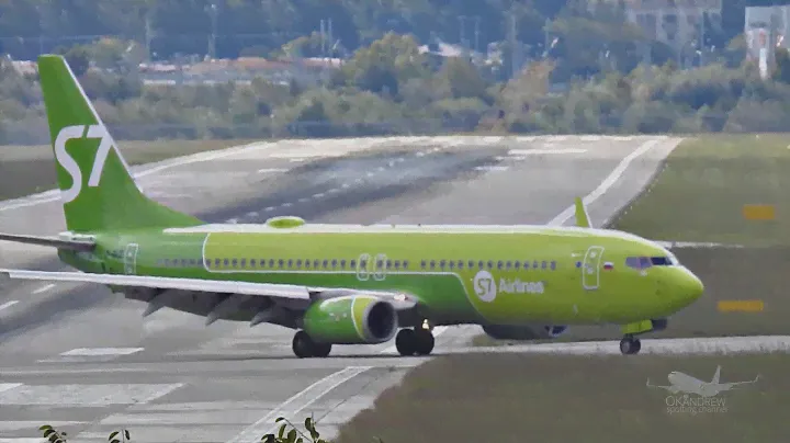Давай бочком! S7 Airlines двойная посадка с ветром. Боинг 737-800