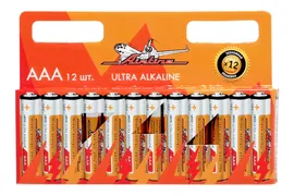 Батарейки AIRLINE AAA LR03 щелочные в блистере 12шт.уп.10шт.