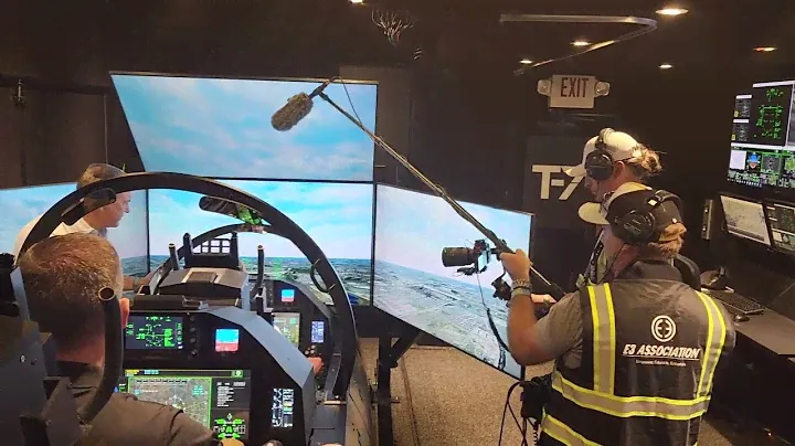 E3 Aviation Film Crew on the Boeing T-7A Simulator